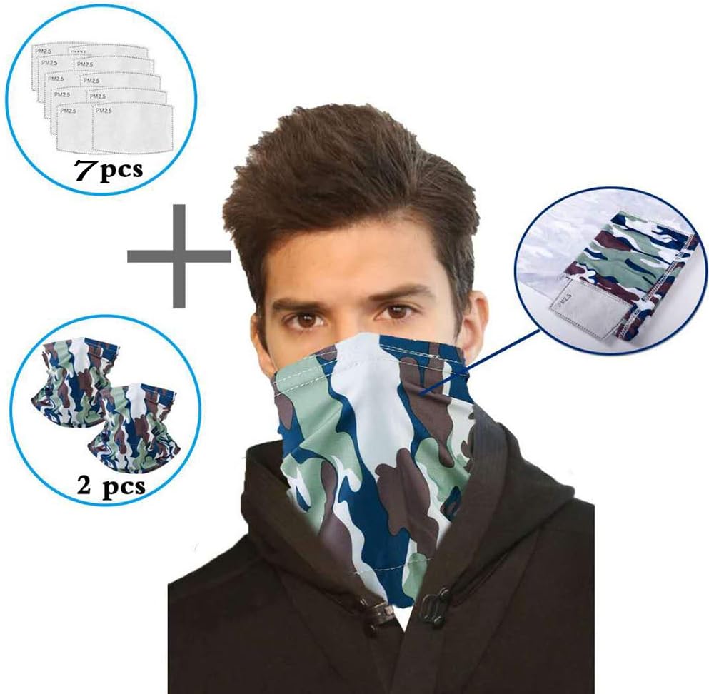 ingfuyuan Bandanas Bib Face Headband Scarf Cooling Bandans Balaclava Wide for Women Men Bandana Mask Cotton Multifunctional Headwear