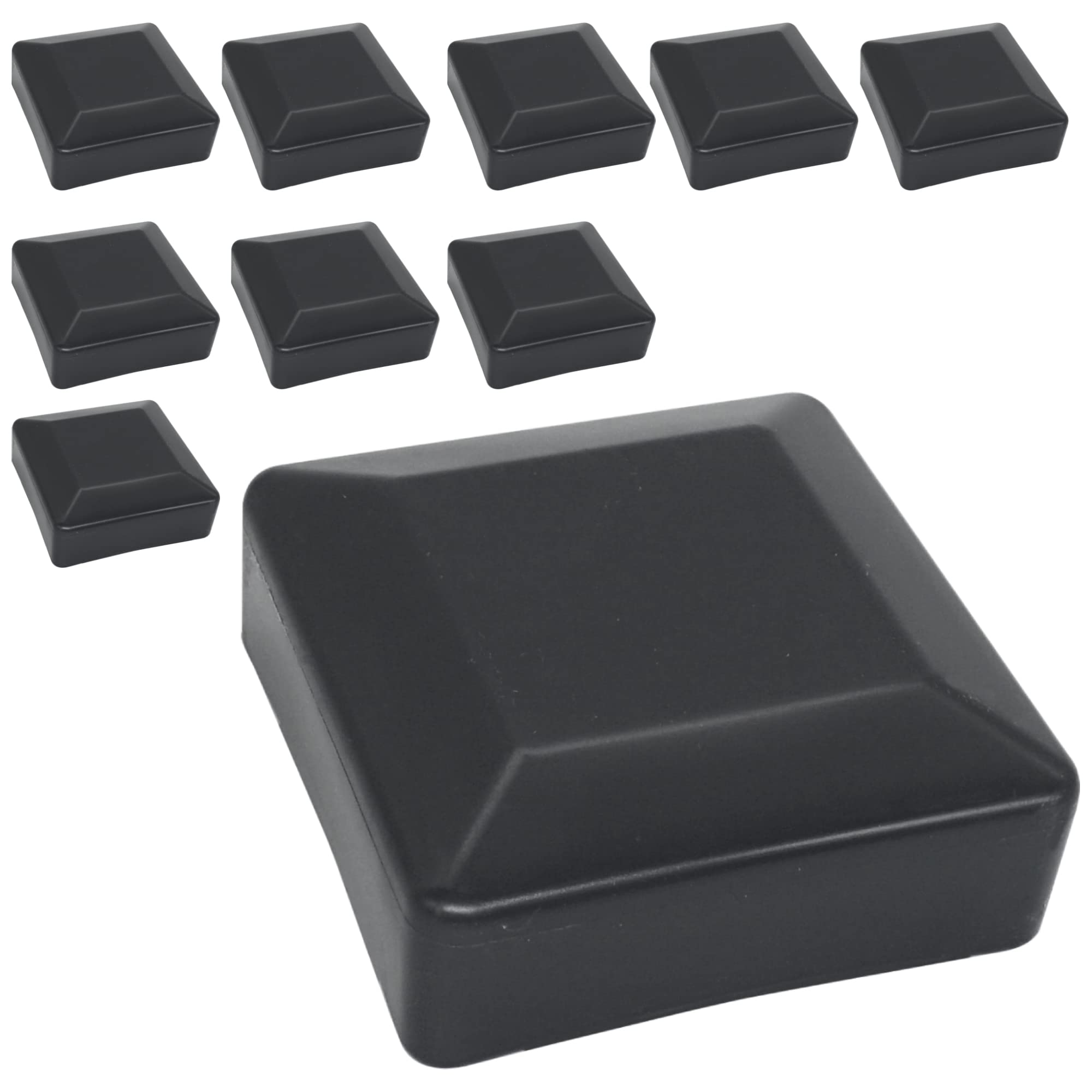 SKIR'CO (10 pcs) Fence Post Caps, Square 70 x 70 mm Grey Plastic Caps for Fence Posts, Anthracite Grey RAL 7016 Colour