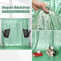 Eternal Beauty Mint Green Sequin Wedding Backdrop
