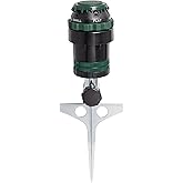 Orbit H2O-Six Gear-Drive Sprinkler on Metal T-Spike - 58573 | Customizable Lawn Watering Coverage, Multi-Pattern Rotating Head with Adjustable Spray Range for Durable Yard Irrigation
