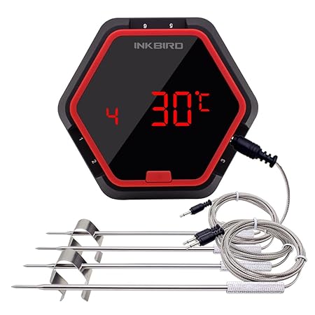 Inkbird Barbeque Fleisch Thermometer Digitale Bluetooth BBQ Raucher Funk-Grillthermometer Timer mit Temperaturfühlern für Ofe