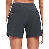 baleaf Women's 5" Workout Shorts Gym Running Shorts Athletic with Liner High Waistband Quick Dry Sports Zipper Pockets