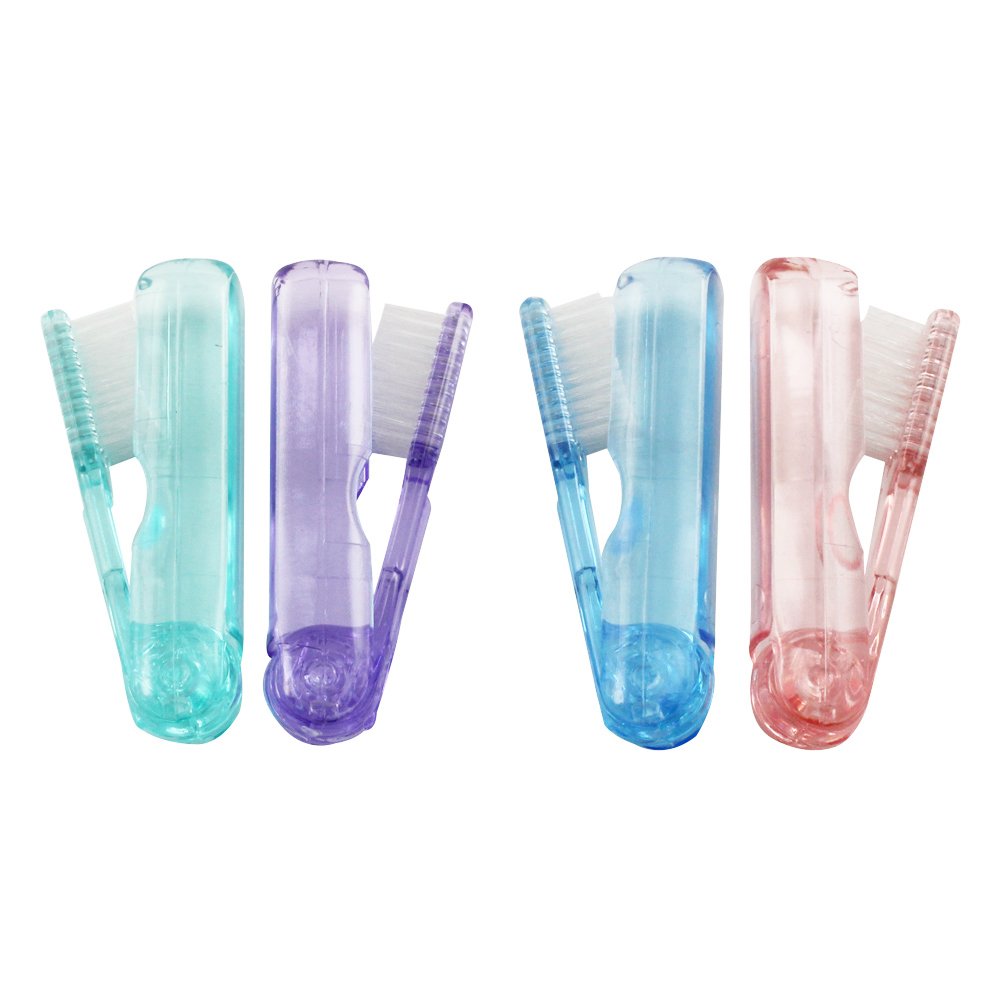 COM-FOUR® Set of 4 Travel toothbrushes Ideal for Traveling or Camping the toothbrushes fit in Almost Any Hand Luggage