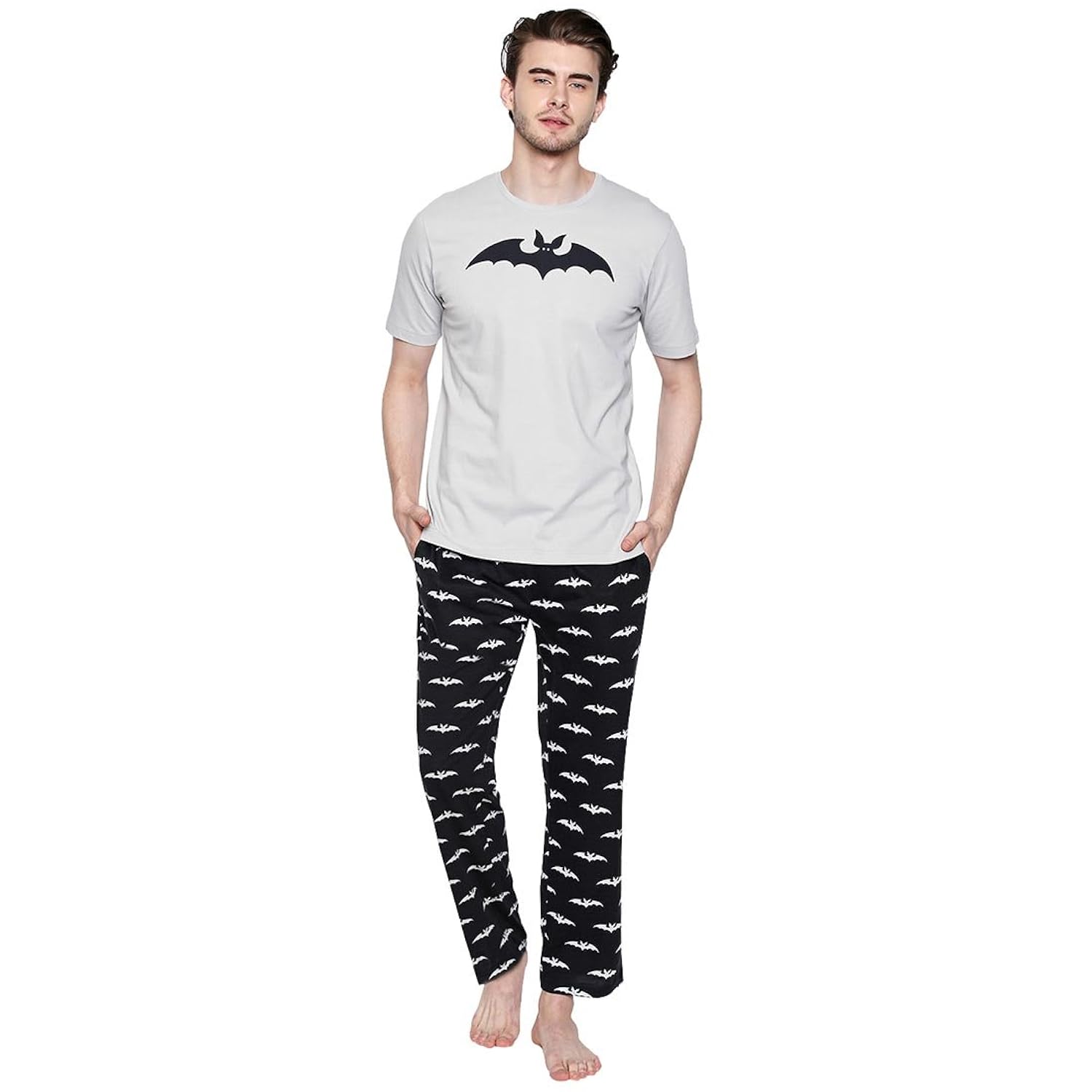 the bats mens cotton pajama set