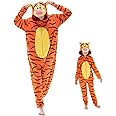 COSUSKET Snug Fit Unisex Adult Onesie Pajamas, Flannel Cosplay Animal One Piece Halloween Costume Sleepwear Homewear