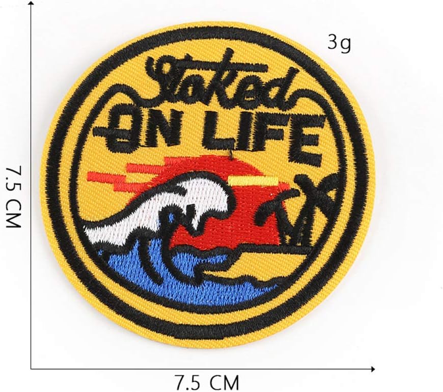 Sun Forest Deer Pattern Scenery sew/Iron Embroidered Patch Badge DIY Decoration & Repair Backpack Jacket Jeans hat Patch Badge