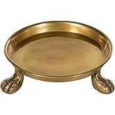 Alice Lane Home Collection Round Clawfoot Dish — Brass — for Home Decor, Candles, Jewelry, Perfume, Cosmetics, and Coffee Tab