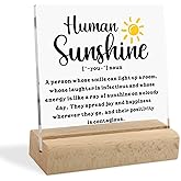 Thank You Birthday Gifts for Women Men Acrylic Desk Decorative Sign Inspirational Appreciation Gifts for Friend Coworker Sister Human Sunshine Motivational Gifts