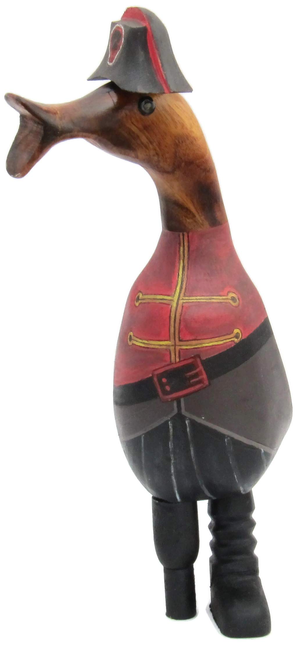 Brave Wings Hand Carved Wooden Duck ~ Caribbean Peg Leg Pirate ~ OOAK Unique Ornament Sculpture Statue Figurine Gift Present for Birthdays Christmas for Home Interior Decor or Table Decoration ~ 708