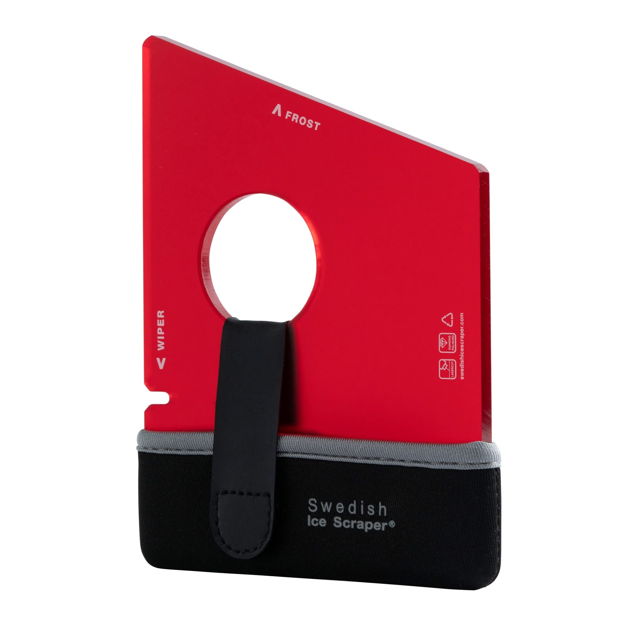 Swedish Ice Scraper - 6mm Dark Red with Neoprene Holder
