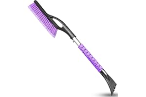 HEEYA 27 Inch Snow Brush and Ice Scraper for Car, Ice Scraper and Brush with Foam Grip, Detachable Snow Scraper for SUV Truck