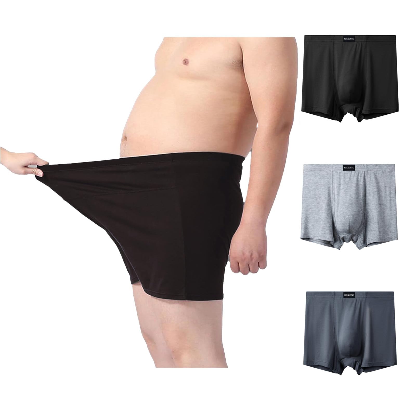 KFEXLYNG Mens Big and Tall Underwear Boxer Briefs, Soft Breathable