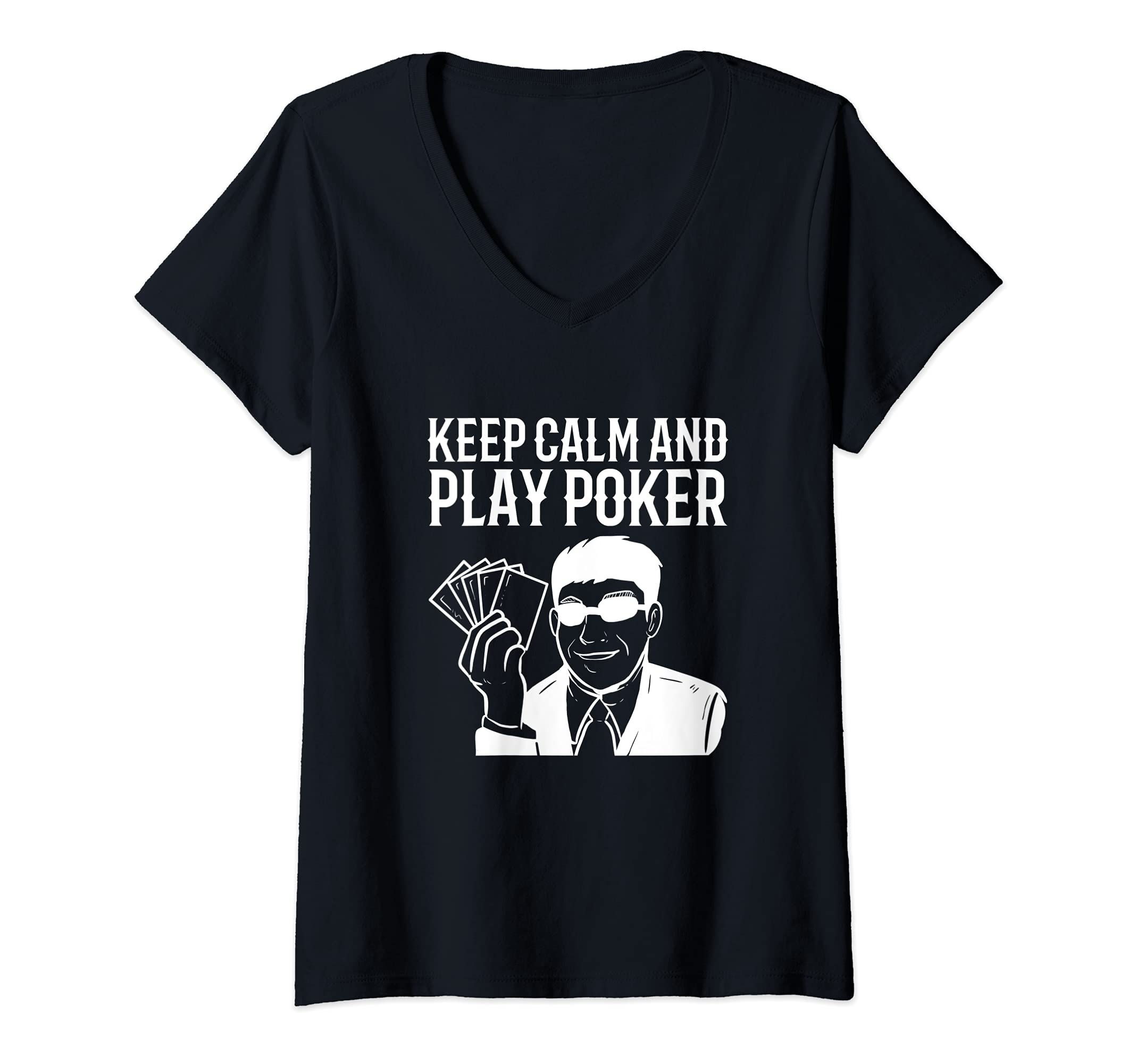 Womens Play Poker Poker Player V-Neck T-Shirt