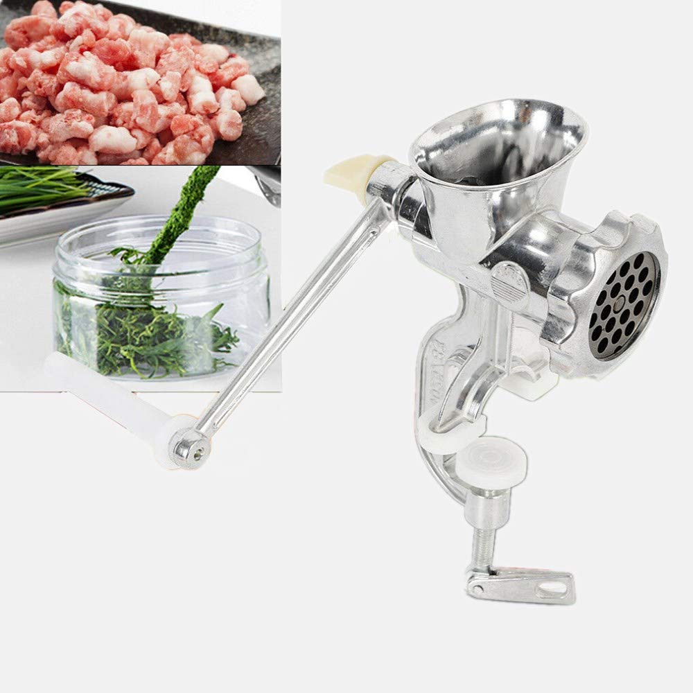 Manual Juicer, Meat Grinder Fruits Vegetables Wheat Grass Juice Squeezer Extractor Juicer 2-in-1 Healthy Hand Crank Juicing Grinding