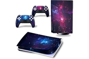 Full Body Vinyl Skin for PS5 Disk Version, PS5 Console and Controllers Skin Sticker Decal Cover - Galaxy