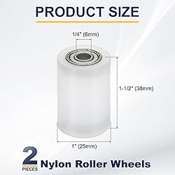 uxcell 2Pcs Nylon Roller Wheel with
