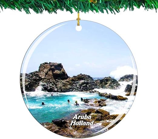 Amazon Com Weekino Natural Pool Noord Aruba Christmas Ornament