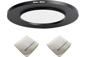 SKYZHENG 55mm lens to 82mm Camera Lens Adapter 55mm to 82mm Step Up Ring Adapter Ring for all brands of UV ND CPL, with premium lens wiping cloth 2 pack (55mm-82mm)