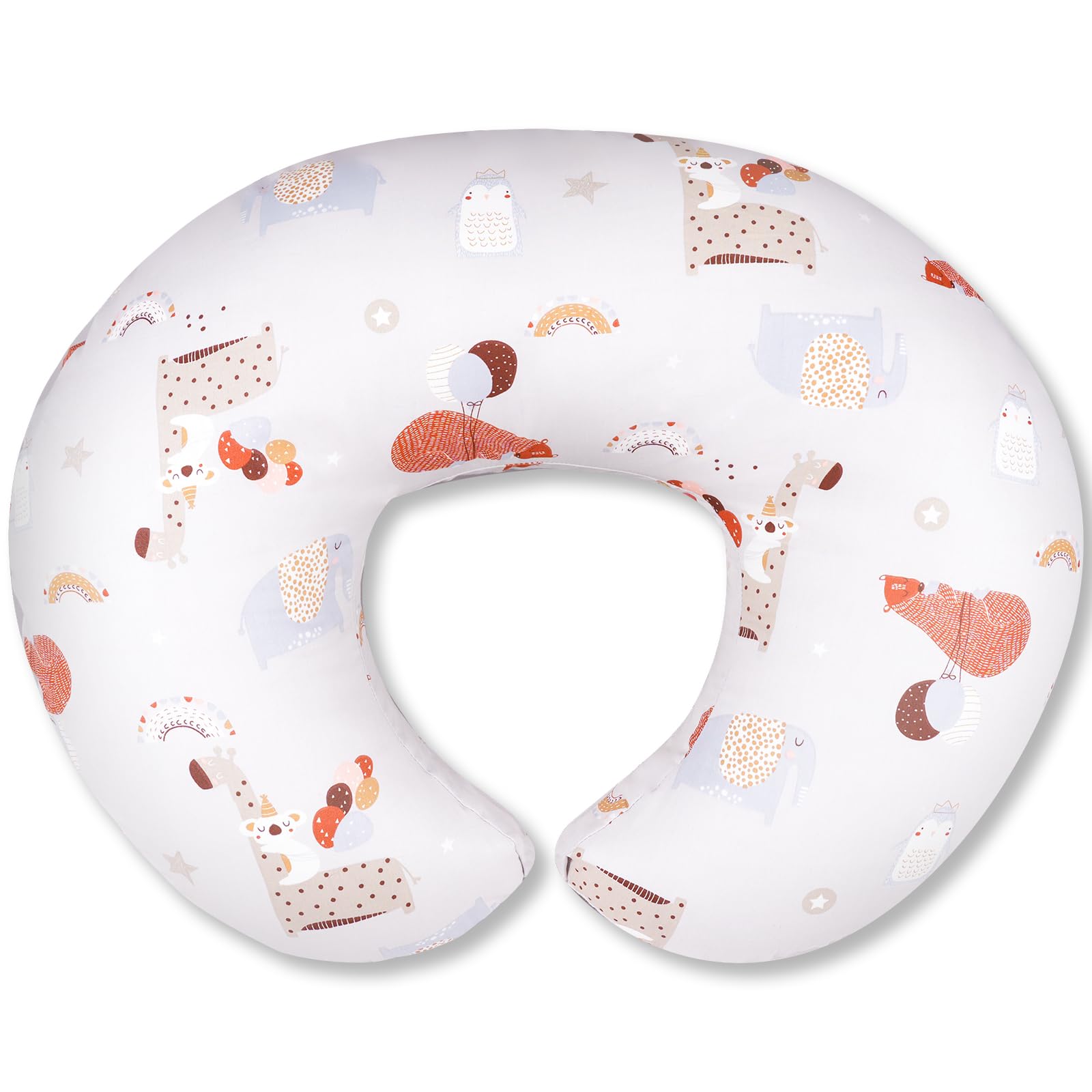 Photo 1 of Nursing Pillow, Breastfeeding Pillows with Standard Size Removable Cover, Breast Feeding Pillow with Breathable Filling, Ergonomic Nursing Essentials for Bottle and Breastfeeding- Animal Gray