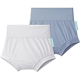 Baby Bloomers Bummies, Soft Bamboo Viscose High Waist Belly Shorts & Diaper Cover for Infant Toddler Girls Boys, 2-Pack