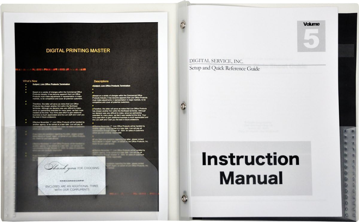 Lion 2-Pocket Plastic Folder with Fasteners, Clear, Pack of 4 (92310-CR-4P) : Colored File Folders : Office Products