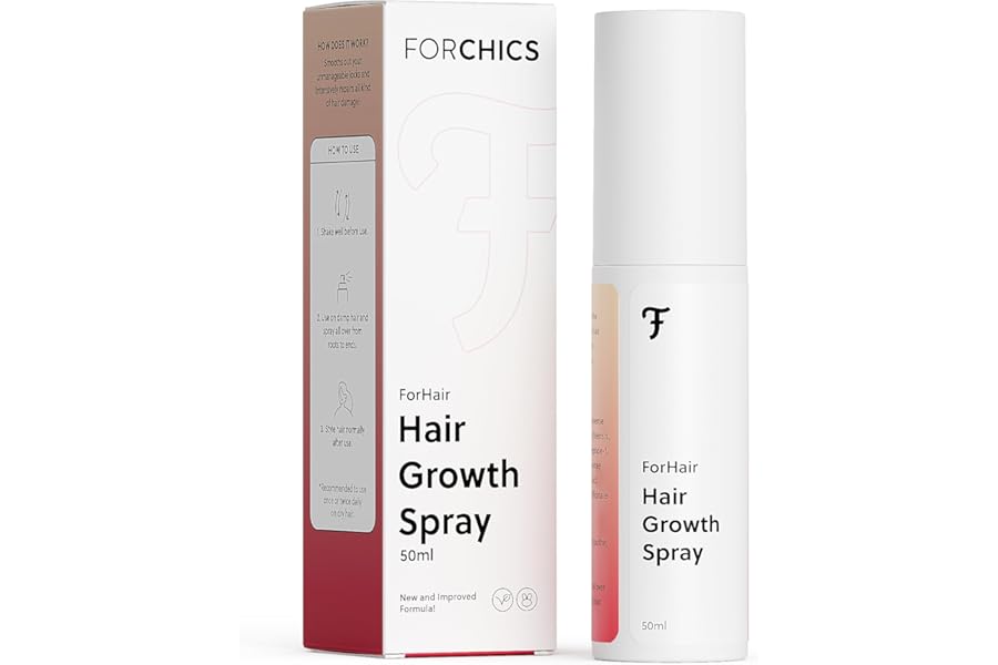 ForChics Hair Growth Serum for Women- Results in 4 Weeks- Hormone Free Hair Regrowth Treatment – For Thinning Hair Loss – Fast Absorbing Non-Greasy Scalp Spray 50ml
