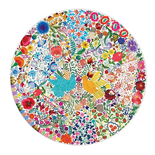 eeBoo Blue Bird Yellow Bird Round Puzzle, 500 Pieces