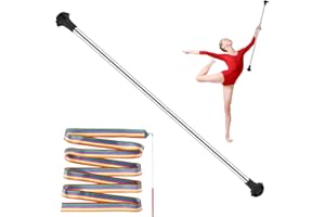 TOXYMHO Stainless Steel Rhythmic Gymnastics Baton, 32 Inch Twirling Dance Baton, Black, Metal Conducting Baton for Majorette,