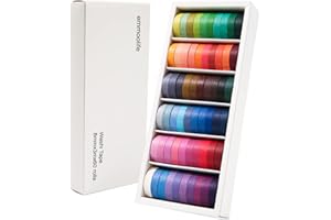 EMMOOLIFE 60 Rolls Washi Tape Sets 8mm Wide 10ft Long Basic Solid Color Rainbow Colored Decorative Thin Masking Tapes for Arts, Children Gifts, Bullet Journals, Wrapping Planner, Calendar, Scrapbooking DIY