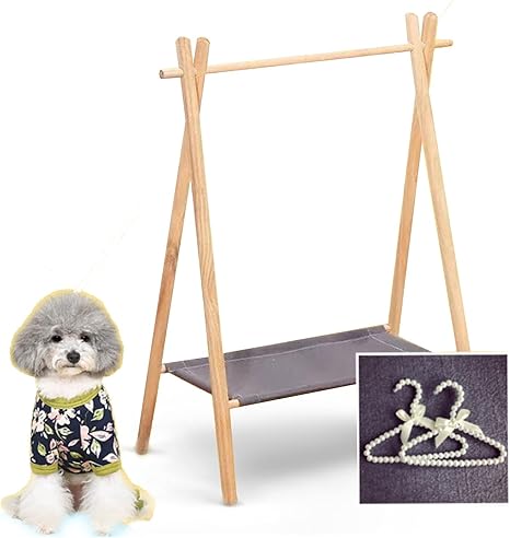Amazon Co Jp Aleawol ペット衣類ラック 木製 犬服ハンガーラック パールハンガー 6個付き ペットコートラック ペット服収納 子供 服ラック ペット物干しラック ペット用クローゼット 犬 猫 衣類整理 おもちゃ収納 お洋服 ディスプレイ 汚れに強い グレー Diy 工具