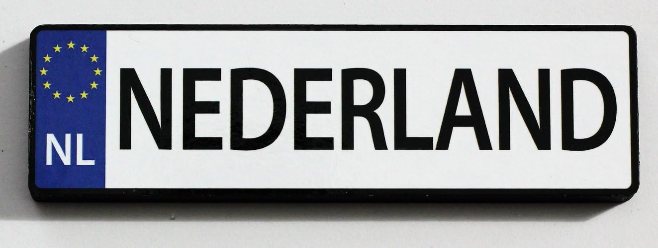 Netherlands EU License Plate Wood Fridge Magnet