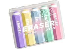 5PCS Novelty Pencil Shape Eraser Easy Erasing for Students Hexagon Shaped School Eraser School Supplies Hexagonal Erasers for