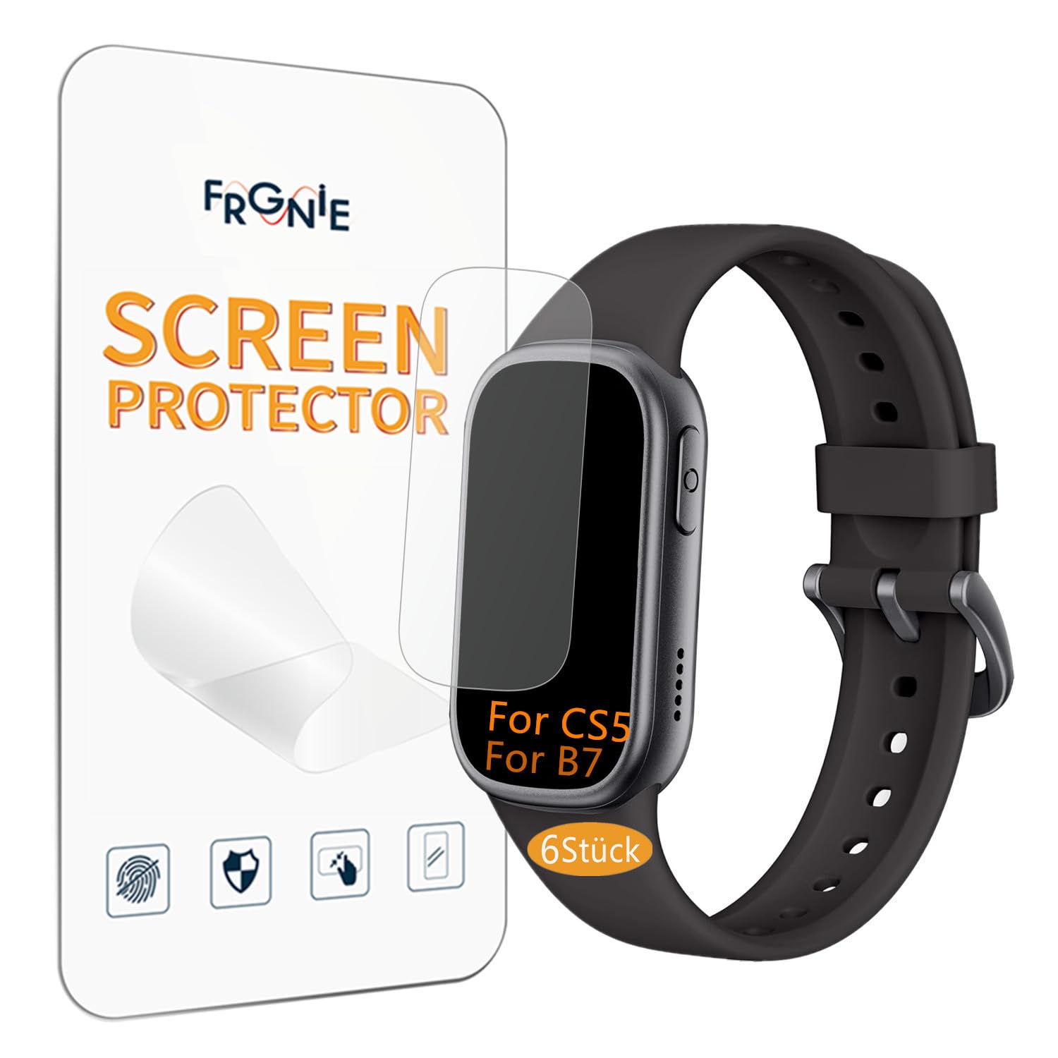 Frgnie Screen Protector Compatible with Sanorum CS5 Women's Smartwatch (Pack of 6) 1.47 Inch Fitness Watch Screen Protector HD TPU Film Compatible with B7 Smartwatch 1.47 Inch