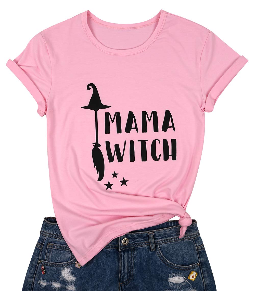 Mama Witch Halloween Shirt Top Halloween Short Sleeve Graphic Print T Shirt Tee
