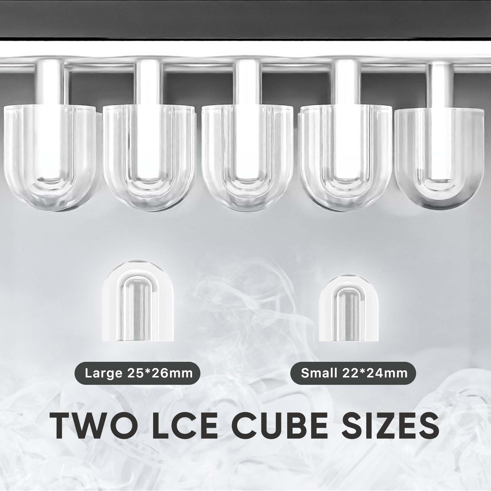 DUMOS Countertop Ice Maker with Handle, 26lbs/24H Portable Ice Machine, 9 Bullet Ice Cubes Ready in 6 Mins, Self-Cleaning, Quiet Compact Ice Maker for Home, Kitchen, RV, Camping, Black