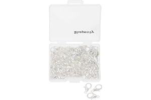 Shapenty Small Metal Alloy Lobster Claw Clasps Clip DIY Necklace Jewelry Finding Making Accessories Fastener Hook, 12mmx6mm, 100PCS (Silver)