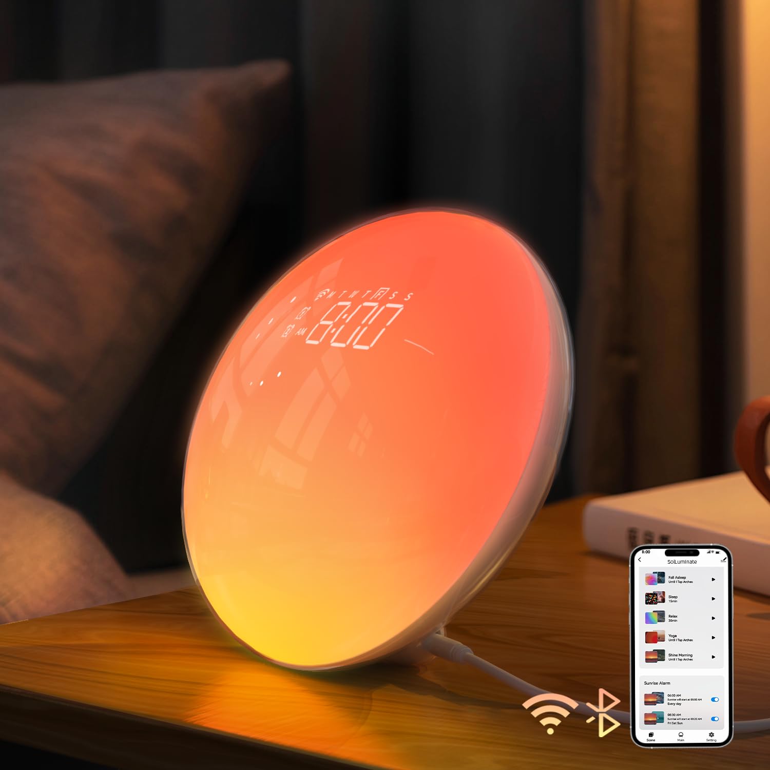 Photo 1 of (missing pieces) Dekala Sunrise Alarm Clock, Smart App Control, Bluetooth Speaker, Wake up Light Sunlight Sunset Lamp