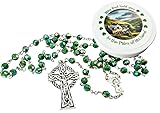 Irish Rosary Set Green Acrylic Bead with Metal