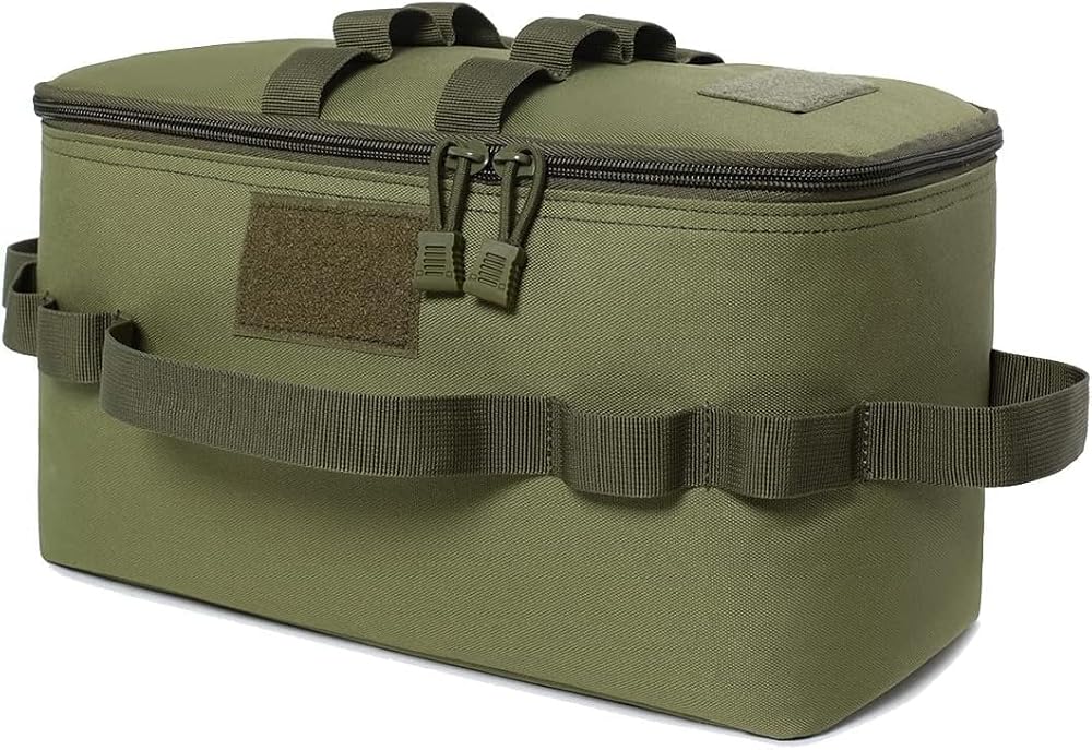 CHEYLIZI Outdoor Storage Bag Green 34x19x17cm 600D Oxford Cookware Organizer