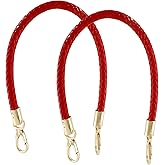 Auvotuis 2Pcs Replacement Purse Handles PU Leather Shoulder Bag Strap Handbag Handles Purse Belt Wallet Straps with Gold Spring Buckle for Bags DIY Making Accessories (19.6 Inch, Red)
