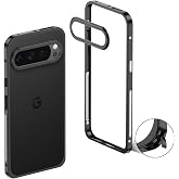 WKeAiKeQing Aluminum Alloy Bumper Case for Google Pixel 10 Pro XL /10ProXL, Metallic Cooling Frame with Vents, Modern Minimalist Style (Black, Google Pixel 10 Pro XL)
