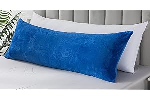 EDUJIN Sherpa Body Pillows for Adults, Ultra Soft Faux Fur Body Pillow Cover with Envelope Closure, Fuzzy 21 x 54 Body Pillow Case, Fluffy Long Body Pillow Sham, 21"x54",Navy Blue
