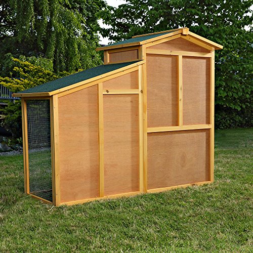Melko Hasenstall XXL Kleintierhaus mit Freilaufgehege, ca. 140 x 115 x 60 cm, aus Holz, Inkl. 1 Rampe – Bild 6