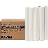 McKesson Exam Table Paper, Barrier Protection, Smooth White Paper, (21" X125' (Crepe))