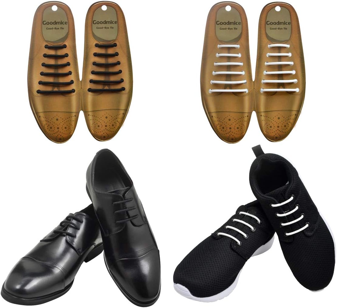 SENT CHARM Dress Shoelaces for Men Elastic Dress Shoe Laces Black Dress Shoelaces No Tie Silicone Brown Dress Shoe Laces