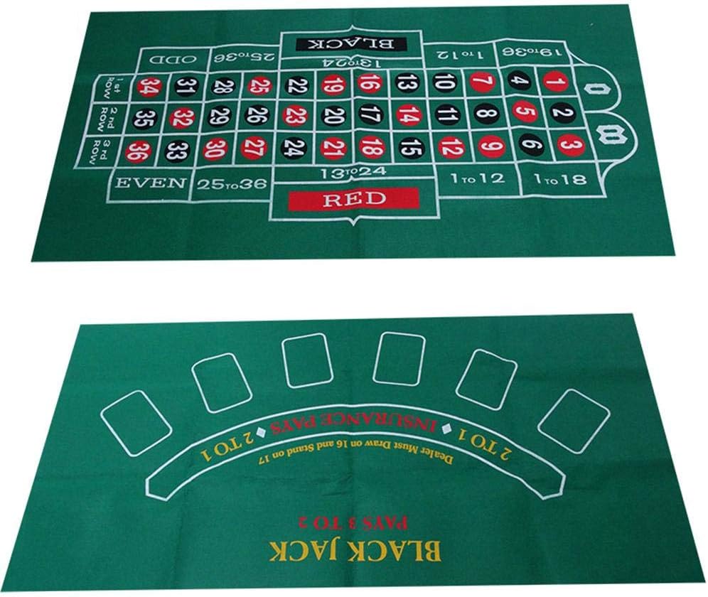 Blackjack and Craps Table Felt Layout,Waterproof Blackjack and Roulette