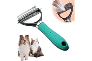 BAUFIX Pet Dematting Comb, 2025 New Pet Grooming Brush Rake for Dogs Cats, Shedding Comb and Dematting Tool for Grooming, Deshedding Brush Dogs Shedding Tool for Long matted Haired Pets (Green)