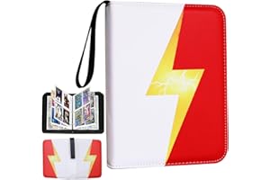 Fweel Trading Card Binder 4-Pocket Album Holds 400 Cards | 50 Page Capacity | Game & Sports Card Organizer with Zipper Closure | Portable Storage for Collectibles | Red