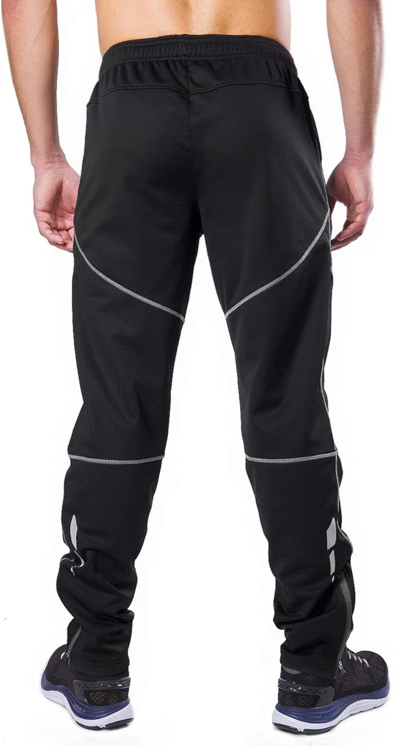 BALEAF Men's Biking Pants Thermal Fleece Winter Cycling Running Windproof Workout Mountain Bike with Pockets : Clothing