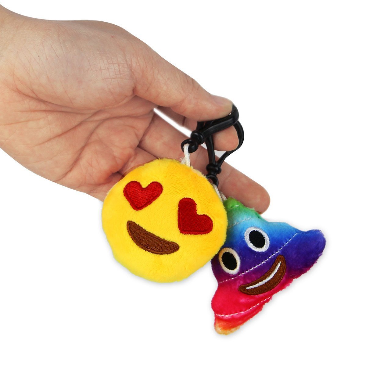 Dreampark Emoticon Keychain Mini Cute Plush Pillows, Party Favors for Kids Valentine's Day Gifts / Birthday Party Supplies, Easter Basket Stuffers Egg Fillers Carnival Prizes Toys for Kids (64 Pack)